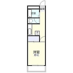 レジデンス大工 1Kの間取図画像