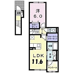 メゾン・ド・ターキー 1LDKの間取図画像