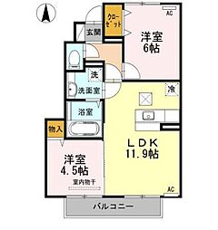 アッファービレ3 2LDKの間取図画像