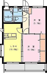 アンシャンテ・Y 2LDKの間取図画像