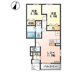 Gran Chesta 2LDKの間取図画像