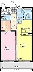リヴェールMYM 1LDKの間取図画像