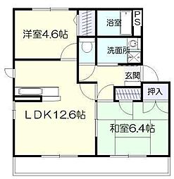 スクエアB棟 2LDKの間取図画像