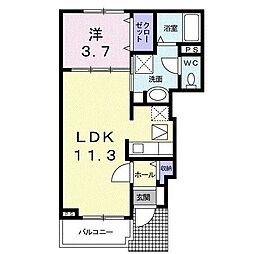 ラ・ルーチェ1 1LDKの間取図画像