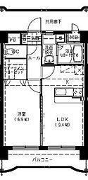 サンフォーラス2 1LDKの間取図画像