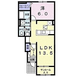 フランアンジェ1 1LDKの間取図画像