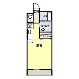 エグゼス 1Kの間取図画像