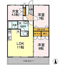 ラーバンハイツ 3LDKの間取図画像
