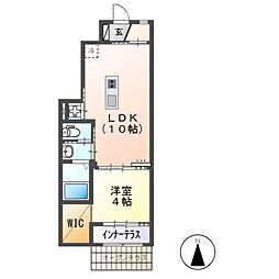サンテラス神宮 1LDKの間取図画像
