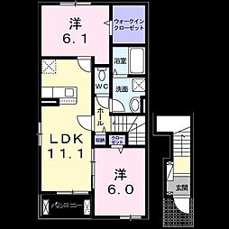 ミッテドルフ2B 2LDKの間取図画像