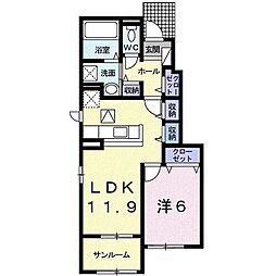 サンシャインレジデンス2 1LDKの間取図画像