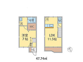 千葉県松戸市和名ケ谷（賃貸アパート1LDK・1階・47.74㎡） その2