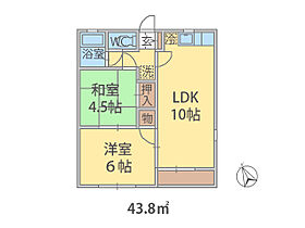 千葉県八千代市ゆりのき台（賃貸アパート2LDK・1階・43.80㎡） その2