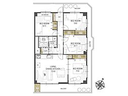 新所沢サンハイツ 4LDKの間取図画像