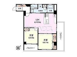 ヴィラロイヤル東中野 2LDKの間取図画像