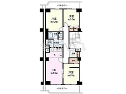 ニューライフマンション武蔵野台E棟 3LDKの間取図画像