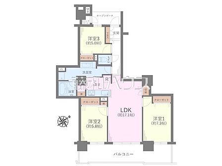 間取図 【ファインストーリアスカイツインズベルタワー】