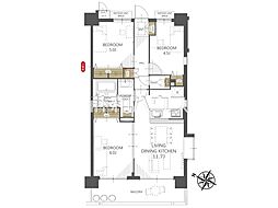 ライオンズガーデン航空公園 3LDKの間取図画像