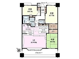 ライオンズ聖蹟桜ケ丘パシーナC 3LDKの間取図画像
