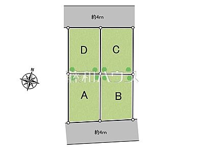 区画図：【B号地】全体区画図　【国分寺市東元町3丁目】