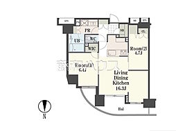 クリオレジダンス八王子ザ・マークス 2LDKの間取図画像