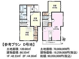 調布市西つつじケ丘4丁目　全4区画　宅地分譲 D号地