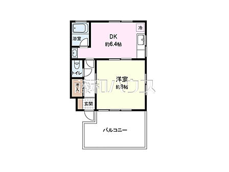 ≪間取図≫奥行のあるワイドバルコニーのあるプラン【カメヤビル】