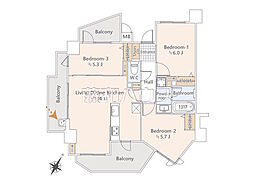 マイキャッスル立川エクセレントステージ 3LDKの間取図画像