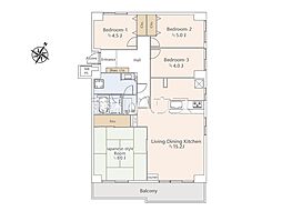 八王子パークヒル宇津木台第2　3号棟 3階 4LDKの間取り