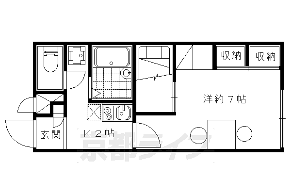 レオパレスフォーティウィンクス 119｜京都府京都市山科区厨子奥若林町(賃貸アパート1K・1階・23.18㎡)の写真 その2