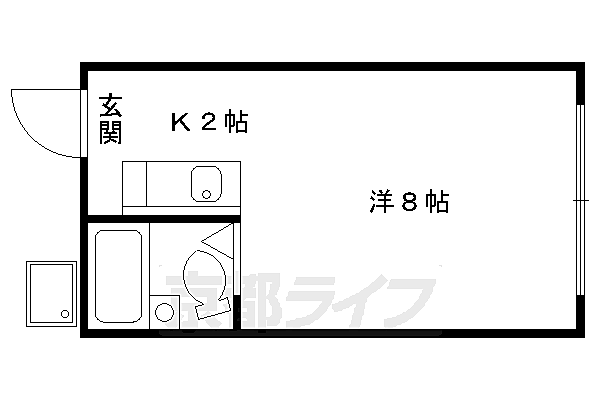 コーポヒトミ 2-B｜京都府京都市山科区東野南井ノ上町(賃貸アパート1K・2階・21.06㎡)の写真 その2