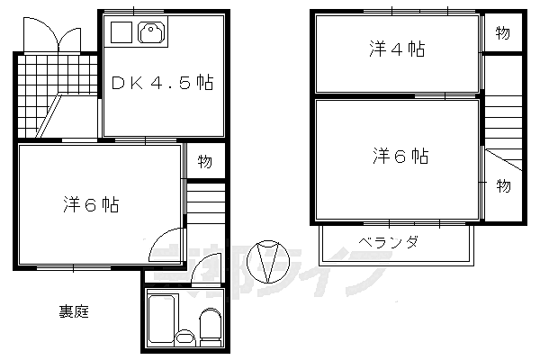 庚申町107－4貸家 1｜京都府京都市伏見区向島庚申町(賃貸一戸建3DK・--・47.19㎡)の写真 その2