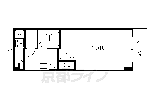 ＰａｉｒＰｒｅｍｉｅｒ 501｜京都府京都市山科区勧修寺閑林寺(賃貸マンション1K・5階・22.96㎡)の写真 その2