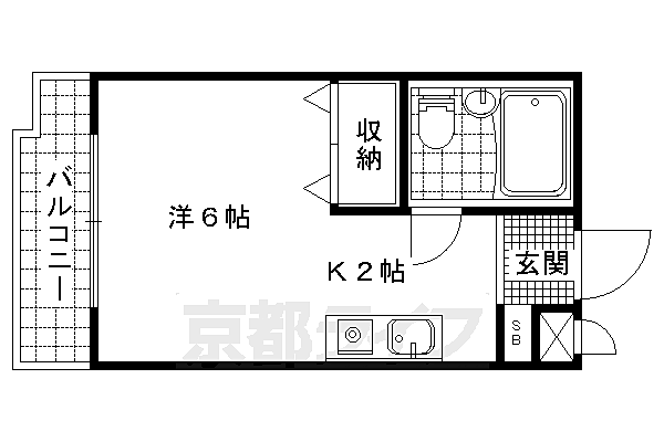 プルシャン山科 405｜京都府京都市山科区東野八反畑町(賃貸マンション1K・4階・15.51㎡)の写真 その2