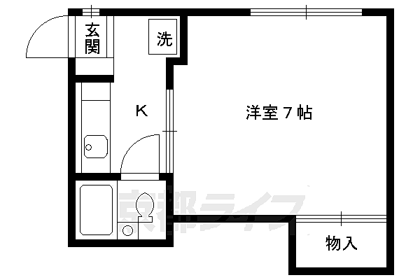 みつまるマンション 203｜京都府京都市伏見区深草直違橋南1丁目(賃貸マンション1K・2階・17.29㎡)の写真 その2