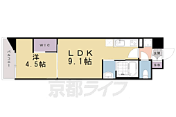 JR東海道・山陽本線 京都駅 徒歩15分の賃貸マンション 5階1LDKの間取り