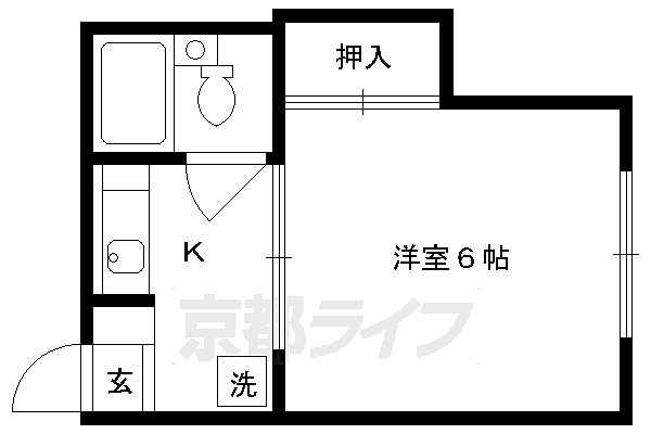 みつまるマンション 305｜京都府京都市伏見区深草直違橋南1丁目(賃貸マンション1K・3階・17.29㎡)の写真 その2