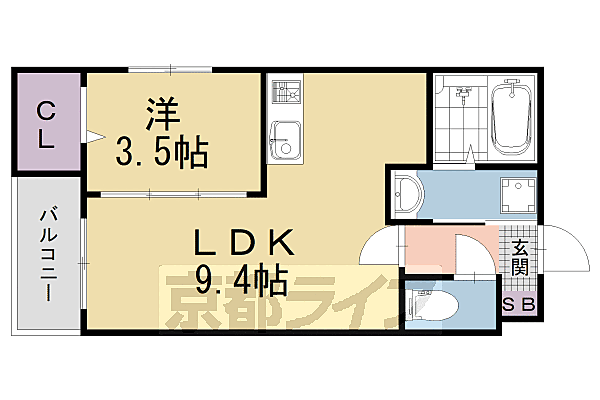 （仮称）ジーメゾン山科エミール 105｜京都府京都市山科区大塚元屋敷町(賃貸アパート1LDK・1階・30.86㎡)の写真 その2