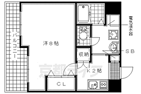 京都府宇治市宇治里尻（賃貸マンション1K・6階・26.48㎡） その2