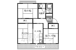 コーポ中臣 4階3Kの間取り