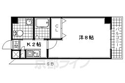 近鉄京都線 小倉駅 徒歩3分の賃貸マンション 4階1Kの間取り