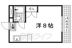 近鉄京都線 富野荘駅 徒歩6分の賃貸マンション 3階1Kの間取り