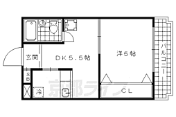 メゾン・ド・リビエール 5階1Kの間取り
