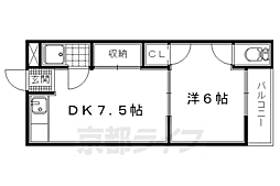 近鉄京都線 伊勢田駅 徒歩5分の賃貸マンション 3階1DKの間取り