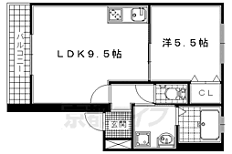 京阪宇治線 三室戸駅 徒歩2分の賃貸マンション 1階1LDKの間取り