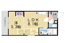 JR奈良線 城陽駅 徒歩3分の賃貸マンション 3階1LDKの間取り