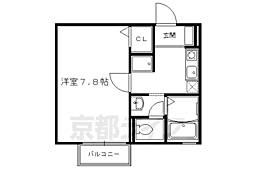 JR東海道・山陽本線 西大路駅 徒歩5分の賃貸アパート 2階1Kの間取り