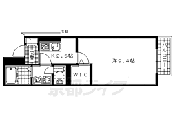JR奈良線 城陽駅 徒歩1分の賃貸アパート 2階1Kの間取り