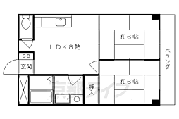 JR東海道・山陽本線 桂川駅 徒歩10分の賃貸マンション 3階2LDKの間取り