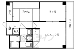 ロイヤル現代 1階2LDKの間取り